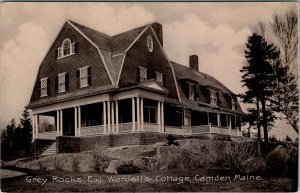 Camden Maine Grey Rocks E. J. Wardell's Cottage  Postcard W7
