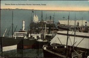 Galveston TX c1910 Postcard EXC COND Harbor Scene #4