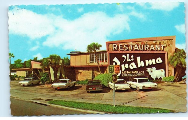 *1970s The Brahma Restaurant Cocktail Lounge Ocala Florida Vintage Postcard B94
