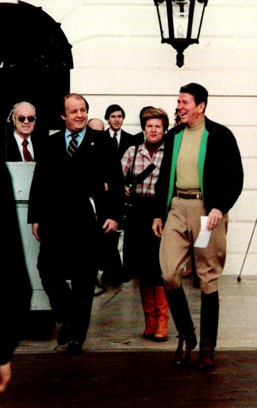 President Ronald Reagan Returning From Horseback Riding At Quantico Virginia ...