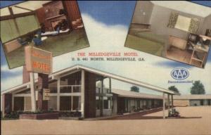 Milledgeville GA Roadside Motel Art Deco Lin en US 441 Postcard rpx