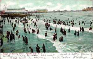 New Jersey Atlantic City Beach At Bathing Hour 1906