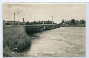 Memorial Bridge Little Falls Minnesota 1950s RPPC real photo postcard