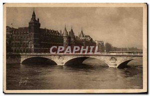 Old Postcard Paris strolling Palace of Justice and the Conciergerie Pont au C...