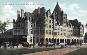 CPR Hotel Railway Station Place Viger Montreal Quebec Canada 1910c postcard