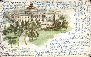 1901 Early Washington DC Postcard Congressional Library