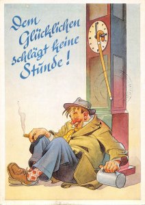 US4434 Germany Muenchener Bildkunstverlag August comic drunk man