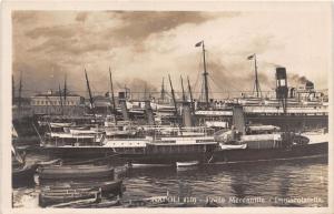 NAPOLI NAPLES ITALY PORTO MERCANTILE IMMACOLATELLA NAVAL SHIPS PHOTO POSTCARD