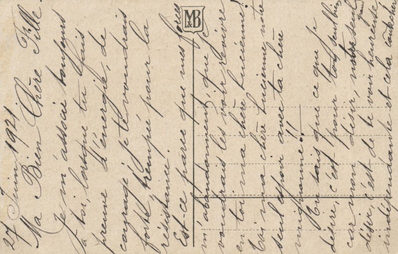 PC CATS, CATS AND DOGS UNDER A BLUE UMBRELLA, Vintage Postcard (b47206)