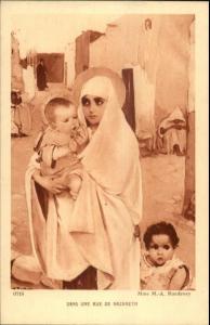Nazareth - Beautiful Jewish Mother & Children MA Rondenay c1915 Postcard myn