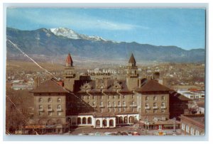 1957 Antlers Hotel Colorado Springs CO, Showed Covered Pikes Peak Postcard