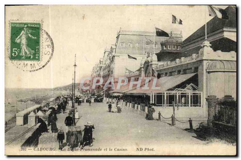 Old Postcard Cabourg La Digue Promenade and Casino