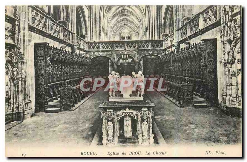 CARTE Postale Bourg Old Brou Church Choir