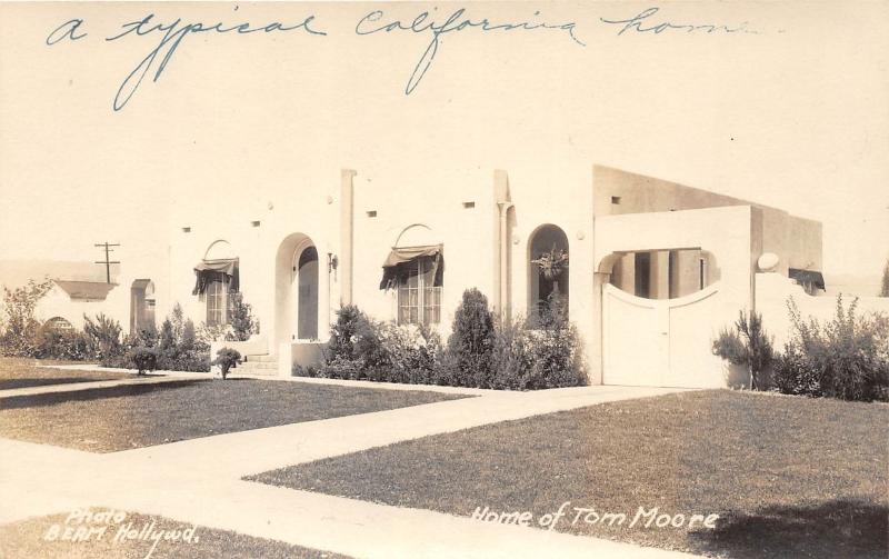 F1/ Hollywood California Postcard Real Photo RPPC c20s Tom Moore Home