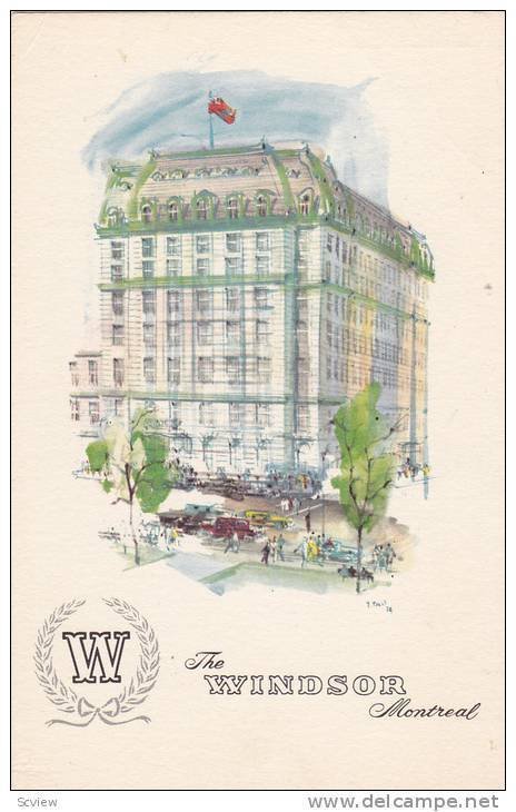 The Windsor Hotel, overlooking Dominion Square in midtown Montreal,  Quebec, ...