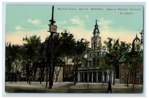 c1910 Mile End Church Main Street Montreal PQ Canada Vintage Postcard 