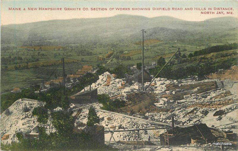 1913 Maine New Hampshire Granite North Jay Maine Waite postcad 12166 United States Maine