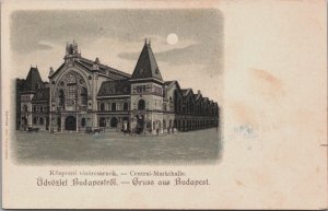 Hungary Budapest Kozponti Vasarcsarnok Vintage Postcard C118