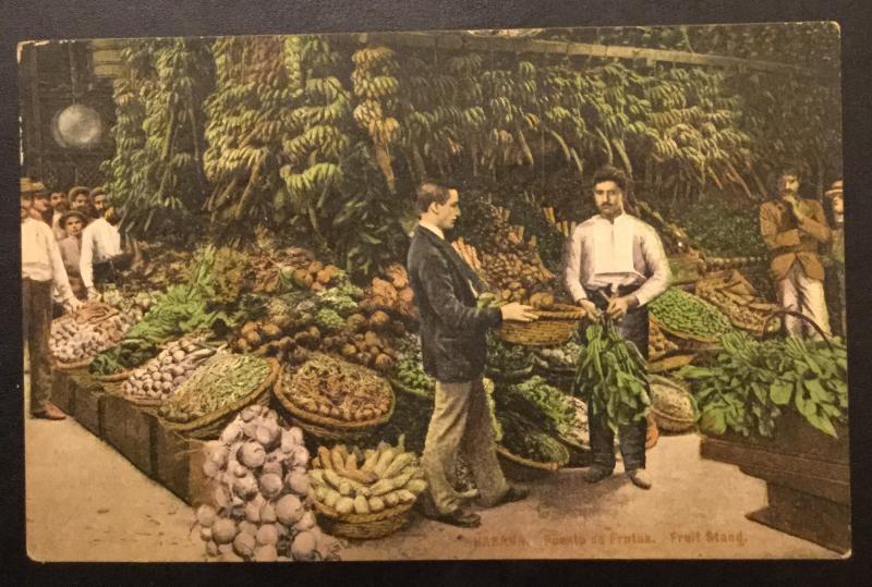 Postcard Unused Fruit Stand Havana Cuba No 7 LB