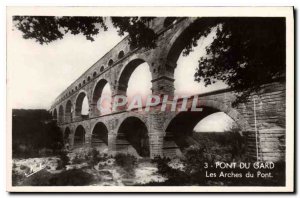 Old Postcard Pont du Gard bridge Arches