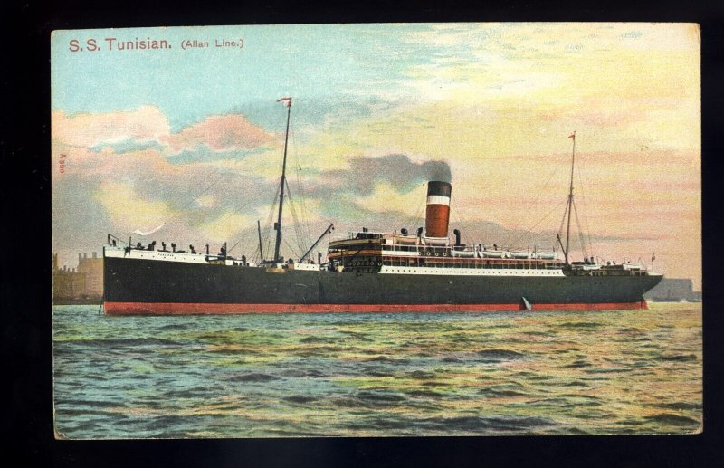 LS3658 - UK Liner - Allan Line - Tunisian - Artist U/K - postcard