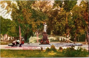 Landon Memorial Fountain in Central Park, Winona MN c1911 Vintage Postcard F46