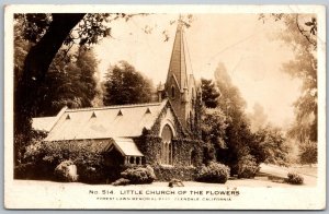 Glendale California 1940s RPPC Real Photo Postcard Little Church Of The Flowers