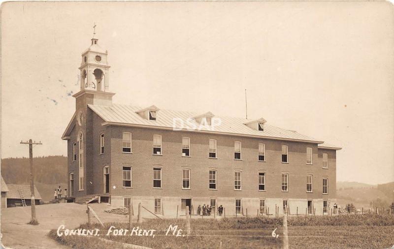 A71/ Fort Kent Maine Me RPPC Real Photo Postcard 1913 Convent Building 