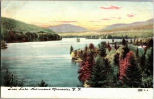 Scene on Loon Lake Adirondack Mountains NY Vintage Postcard T09