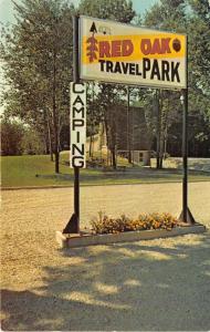 Tillonsburg Ontario Canada 1974 Postcard Red Oak Travel Park Camping Sign