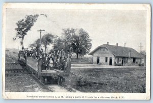 President Turner Of The A & M Taking Party Of Friends Escatawpa MS Postcard