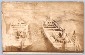 K44/ Interesting RPPC Postcard c1910 U.S. Navy Boats Sailors Sea 48