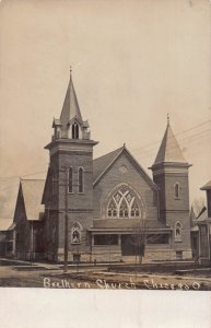 J80/ Chicago Ohio RPPC Postcard c1910 Brethren Church Building  66