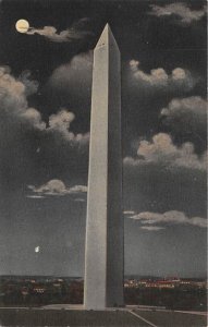 Washington Monument at Night Washington, DC USA Moon Unused 