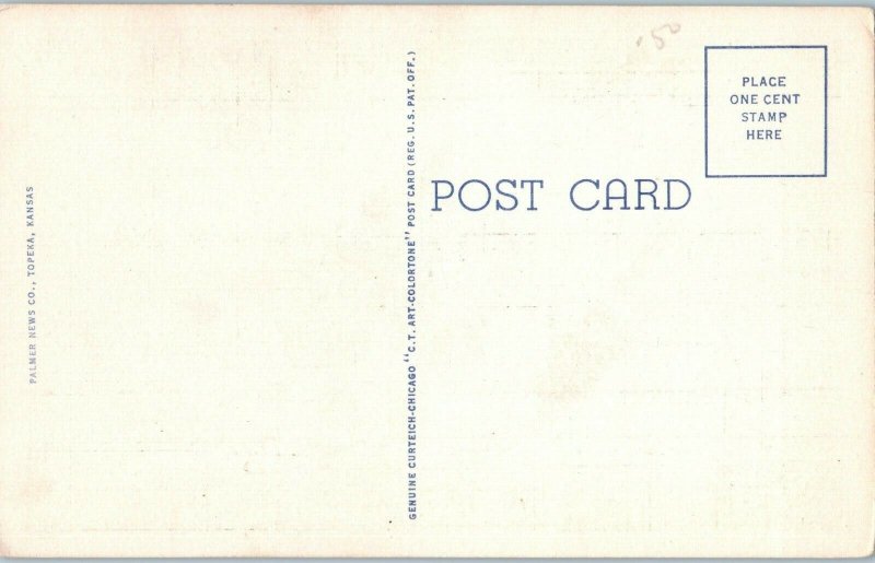 Protestant Chapel Winter General Hospital Topeka Kansas Linen Postcard