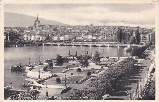 Switzerland Geneve Quai du Mont-Blanc et vue sur la Ville 1942