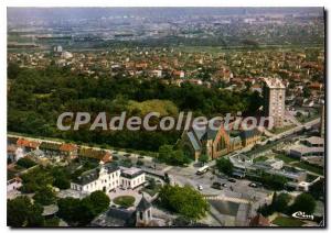 Postcard Modern Drancy aeruenne view of city from the hotel and the church St...