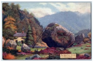 c1910 The Bowder Stone Borrowdale Derwentwater Oilette Tuck Art Postcard