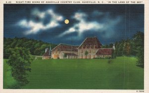 Vintage Postcard Night-Time Asheville Country Club Asheville North Carolina NC