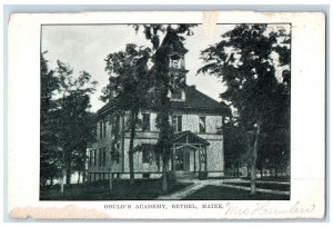 1907 Gould's Academy Building Bethel Maine ME Posted Antique Postcard