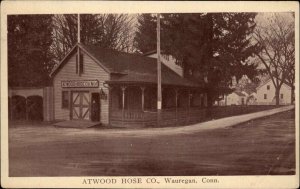 WAUREGAN CT Atwood Hose Fire Station c1910 Postcard