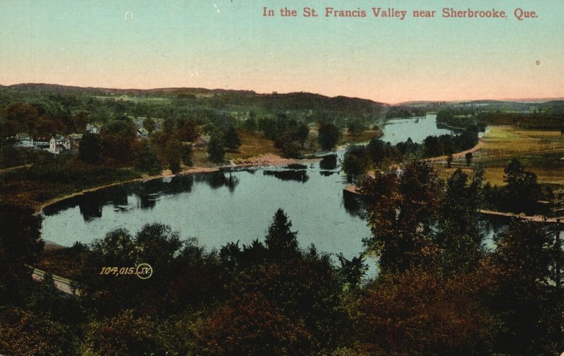 Vintage Postcard 1910's In The St. Francis Valley Near Sherbrooke Quebec Canada