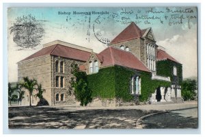 1908 Bishop Museum Building Street View Honolulu Hawaii HI Antique Postcard