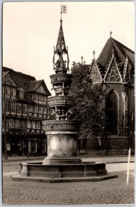 Braunschweig Altstadmarkt Brunnen Bleigub Von 1408 Real Photo RPPC Postcard