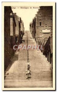 Old Postcard Liege Montagne de Bueren