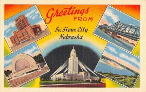 Sioux City Nebraska City Multiview Greeting Antique Postcard K87328