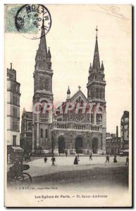 Paris Old Postcard Church of Saint Ambrose