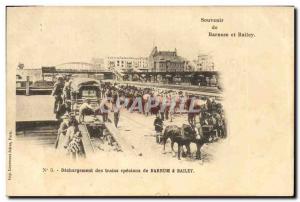 Old Postcard Barnum and Bailey Circus Unloading of special trains Horses Clown