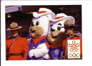 RCMP Officers and Hidy and Howdy Mascots, 1988 Calgary Olympic Winter Games, ...