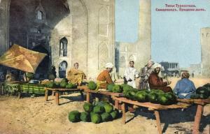 uzbekistan russia, SAMARKAND, Turkestan, Melon Sellers (1910s)